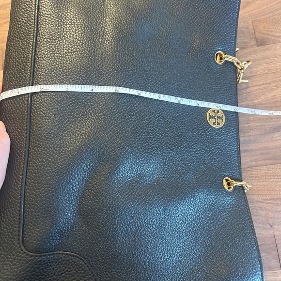 TORY BURCH | Marsden Pebbled Black Leather Tote, Large - Picture 12 of 15